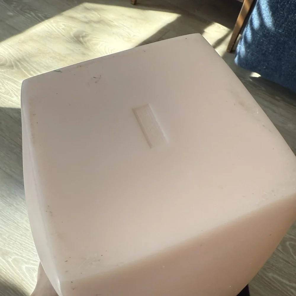 VTG RH Restoration Hardware HEAVY Mini Trash Can Planter Bucket Pink MCM